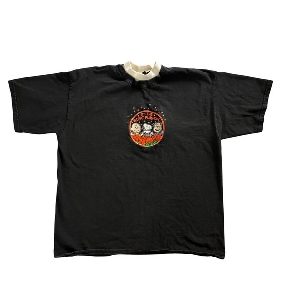 Peanuts Collection Tops - Vintage Peanuts Collection Charlie Brown Snoopy Great Pumpkin Halloween Black XL